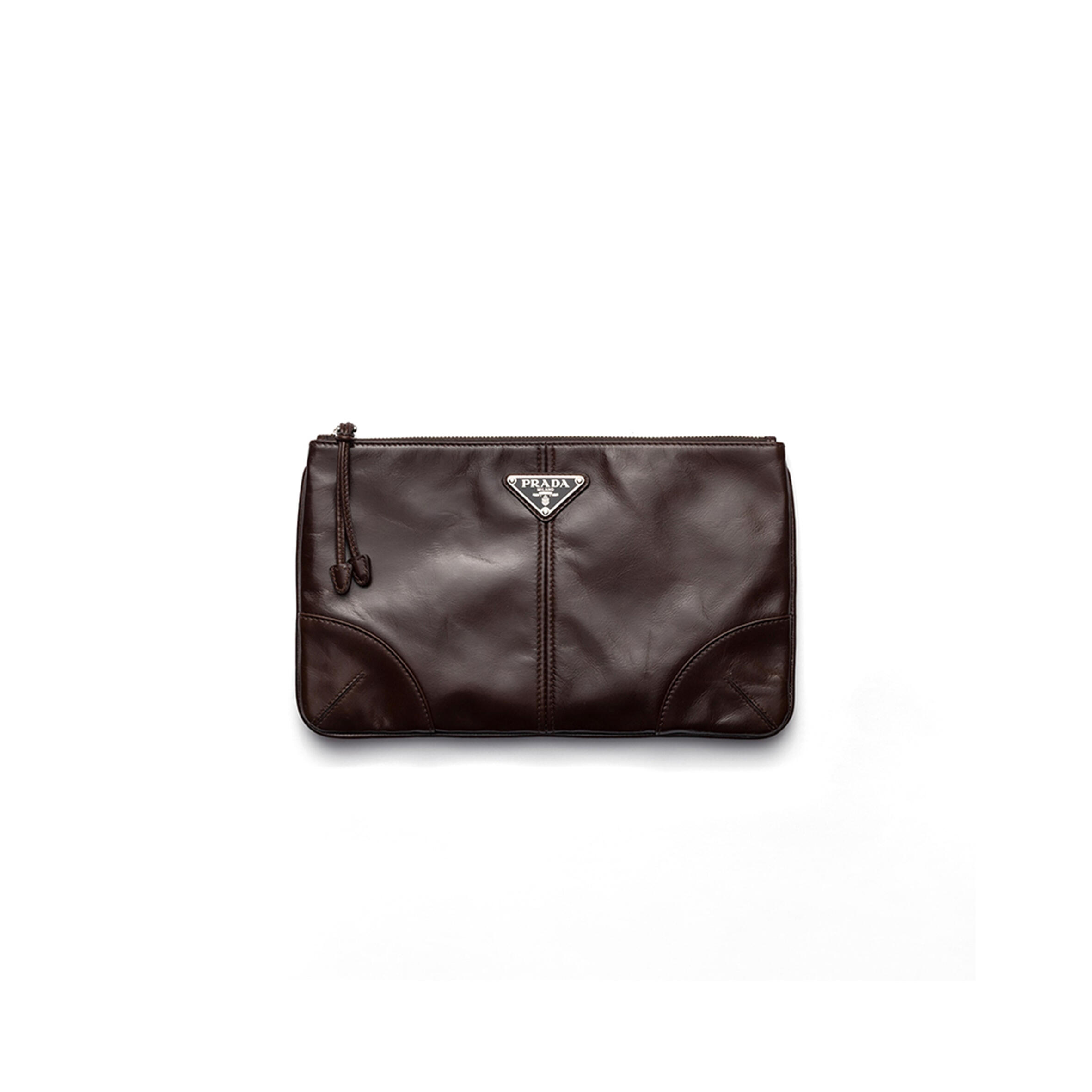 Pra*a leather pouch 2mb052 (24*14.5cm)